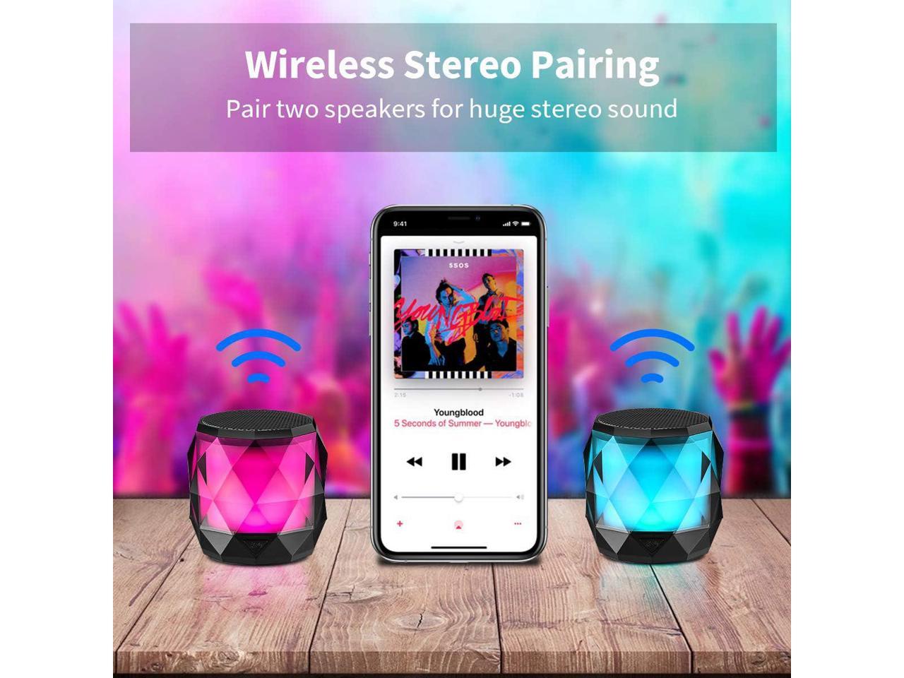 LFS Portable Bluetooth Speaker With Lights, LED Wireless Speaker ...