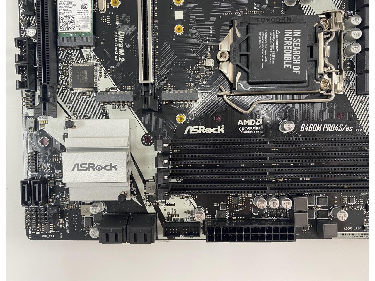 Refurbished Asrock B460M PRO4S/ac Intel B460 Socket LGA1200 DDR4 Hdmi