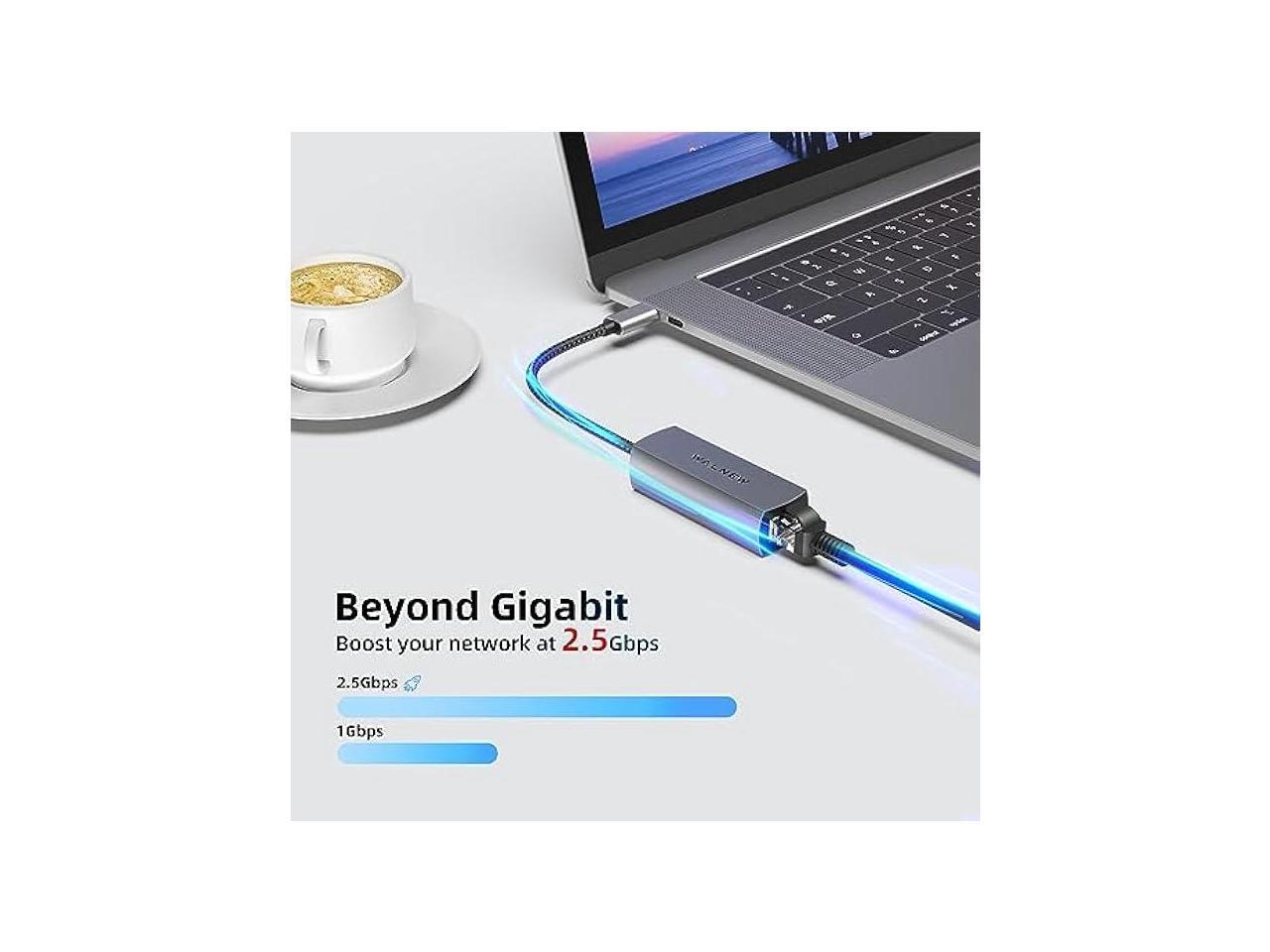 WALNEW USBC 2.5gb Adapter, USBC to RJ45 LAN Connector,2.5 Gigabit Network Cable