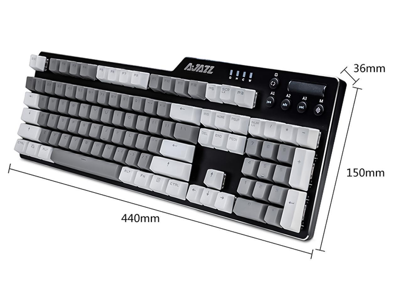 AJAZZ AK35i Mechanical Gaming Keyboard, 104 Keys with 6 Multimedia Keys ...