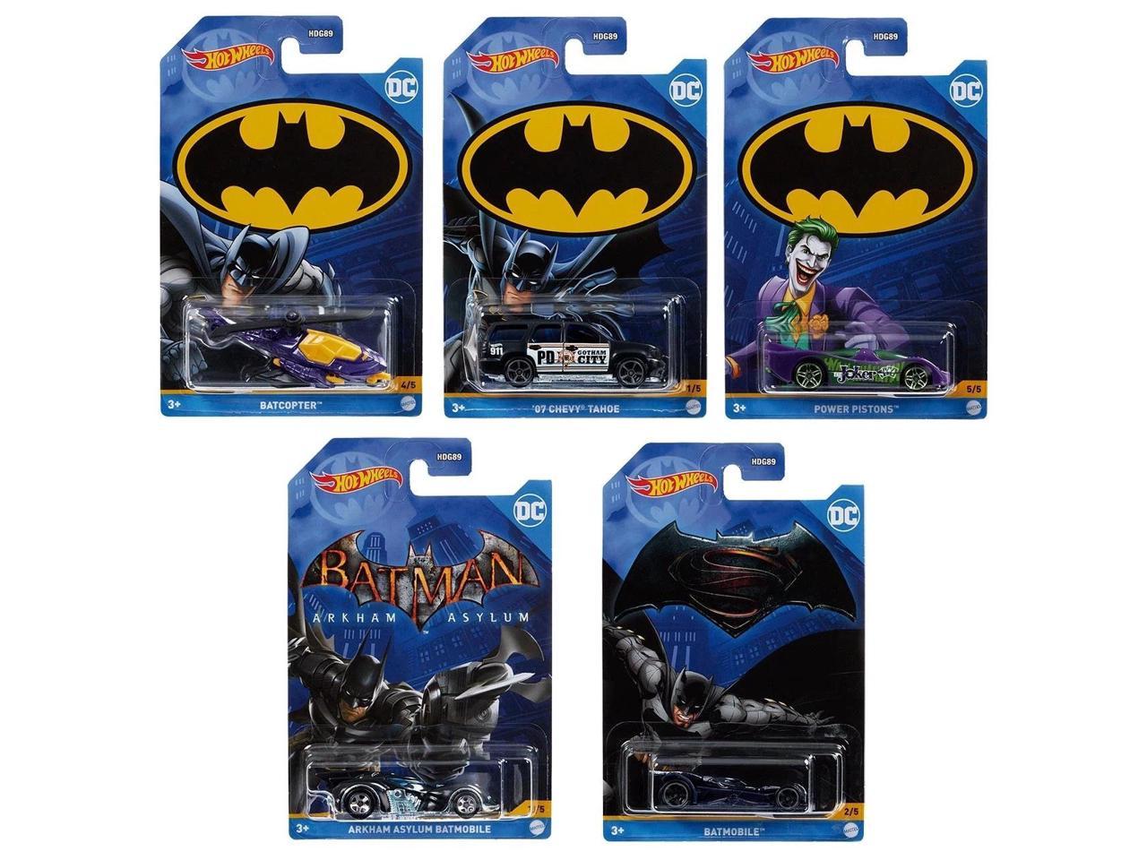 Hot Wheels Batman Theme DC Comics Series Diecast Model Set - 5 Piece (  HDG89) 