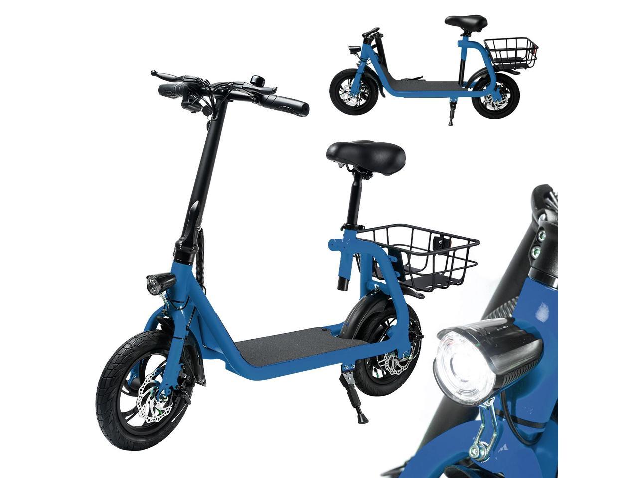 BornTech Electric Scooter for Adults Scooter with Seat Foldable Electric Bike Commuter Bicycle E-Scooter with Basket 265lbs Max Load Certified Blue - Newegg.com