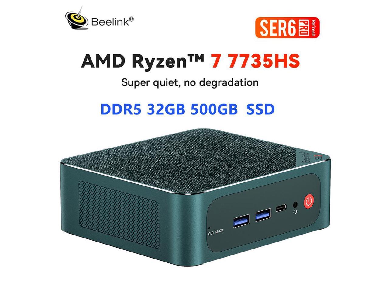 2023 Beelink SER6 Pro 7735HS Mini PC Windows 11 Pro AMD Ryzen 7