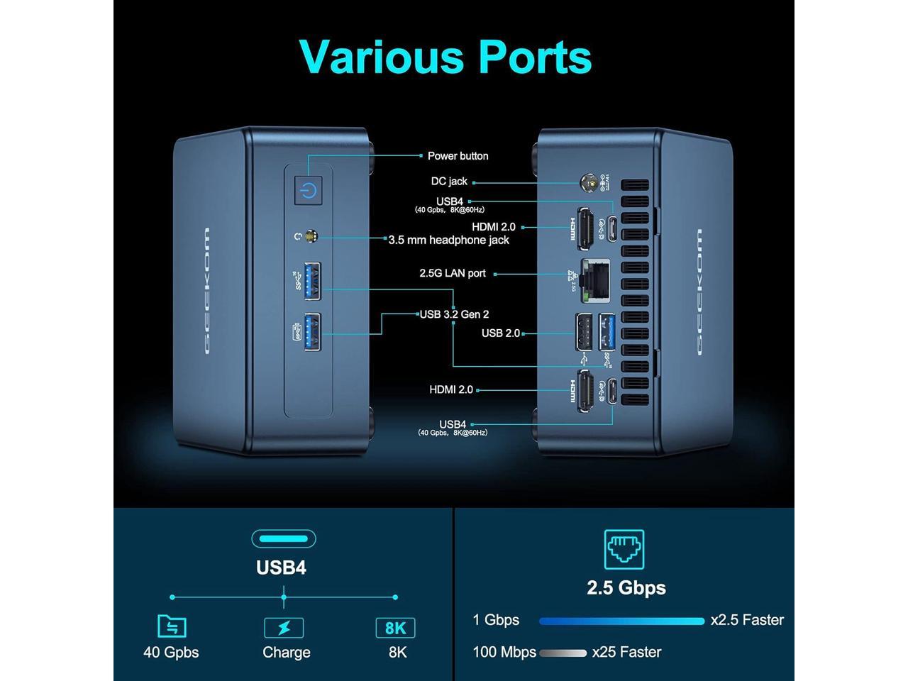 GEEKOM Mini PC Mini IT12, 12th Gen Intel i7-12650H NUC12 Mini Computers ...