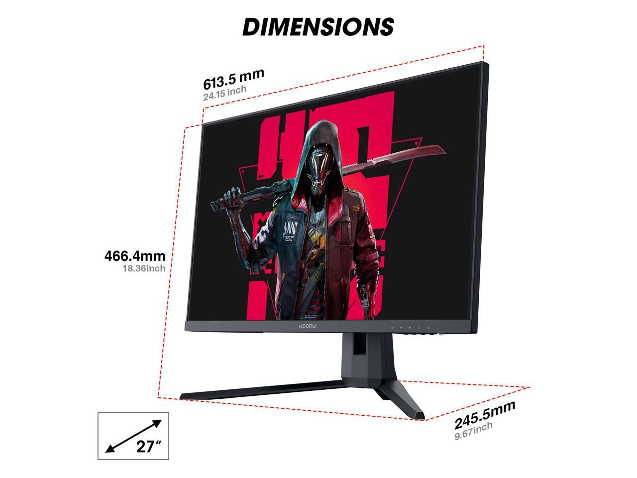 KOORUI 27 Inch QHD Gaming Monitor 144 Hz, VA, 1ms, 1440p, DCIP3 90