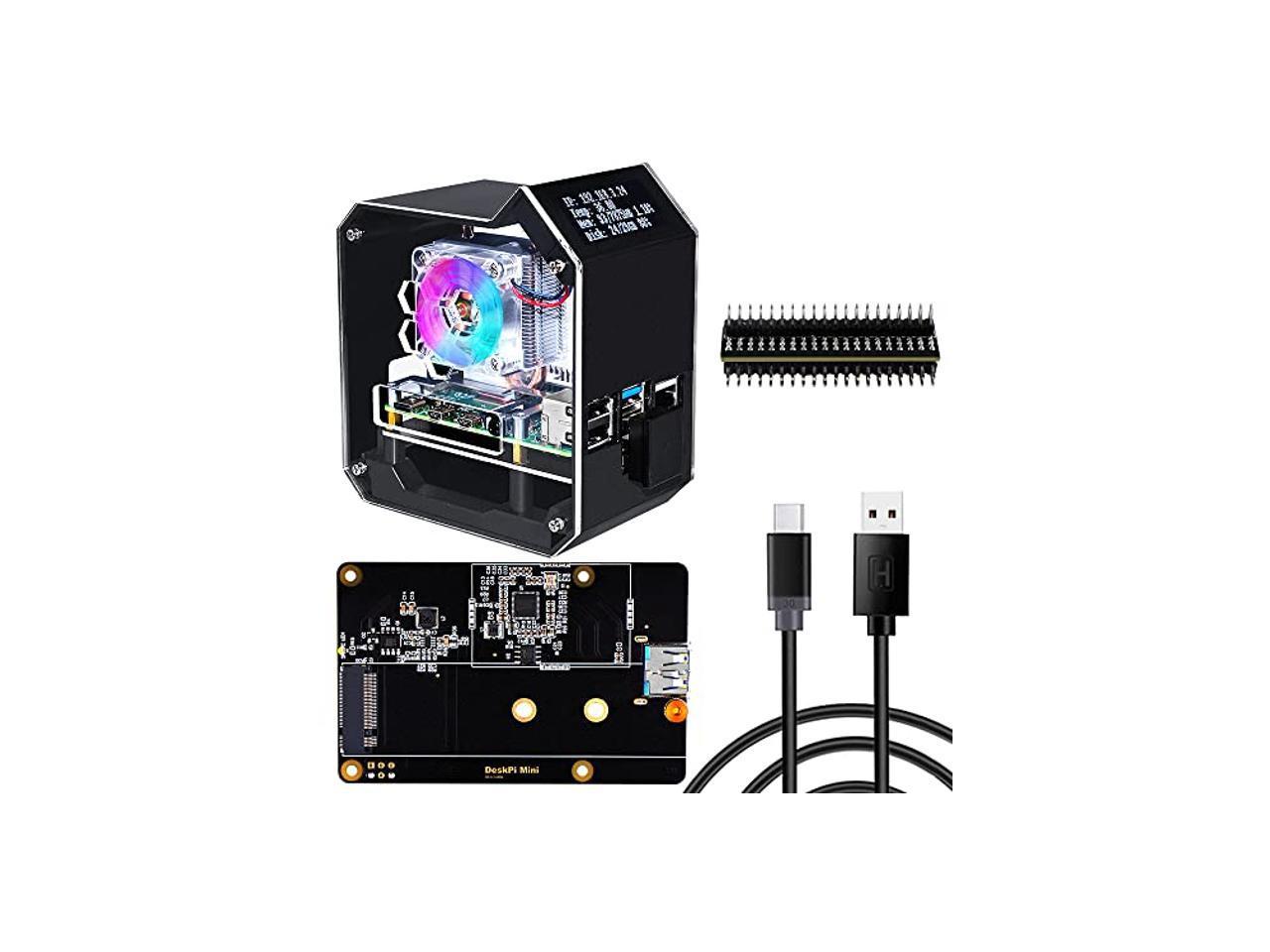 Geeekpi Raspberry Pi Mini Tower Nas Kit Raspberry Pi Ice Tower Cooler With Pwm Rgb Fan M2 