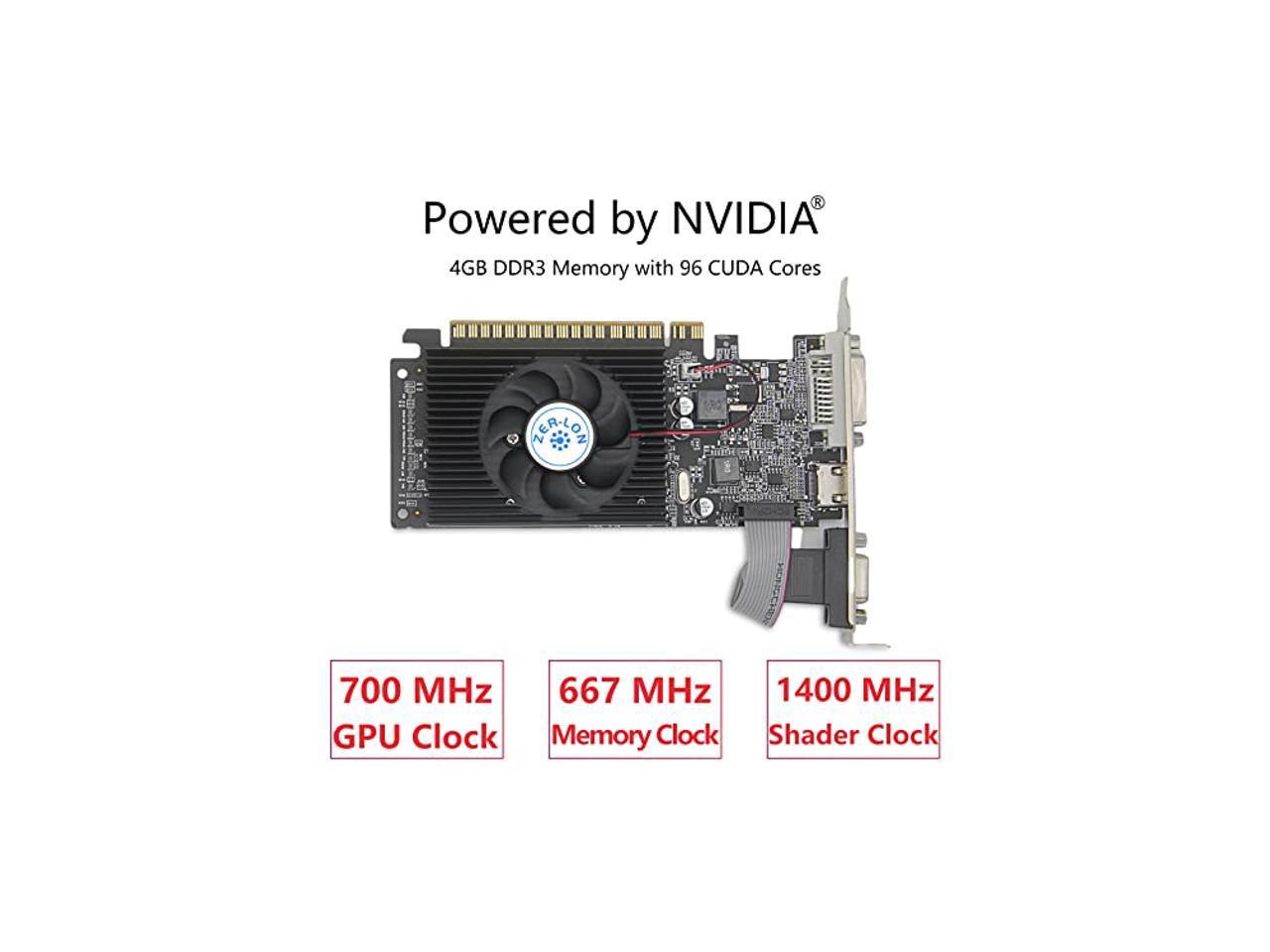 ZER-LON NVIDIA GT 730 Graphics Card, Computer Low Profile GPU, 4GB ...