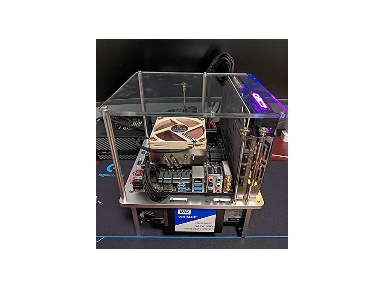 EDIY Open Air ITX PC Frame HTPC Water Cooling Test Bench Aluminum Case