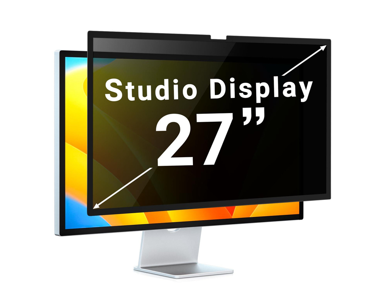 ZOEGAA iMac 27 inch Privacy Screen Filter for Studio Display, Removable 27 Inch Computer Privacy Screen 5K Retina Display Computer Screen Privacy Shield and Anti-Glare Screen Protector