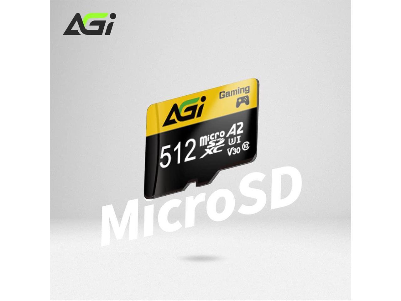 AGI 512GB TF138 MicroSDXC Memory Card C10 U3 V30 A2 Micro SD (R/W Speed