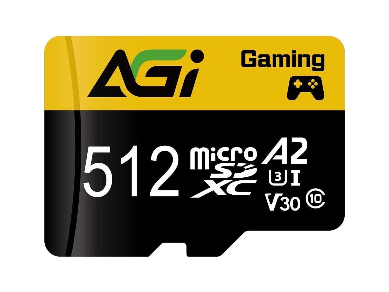 AGI 512GB TF138 MicroSDXC Memory Card C10 U3 V30 A2 Micro SD (R/W Speed