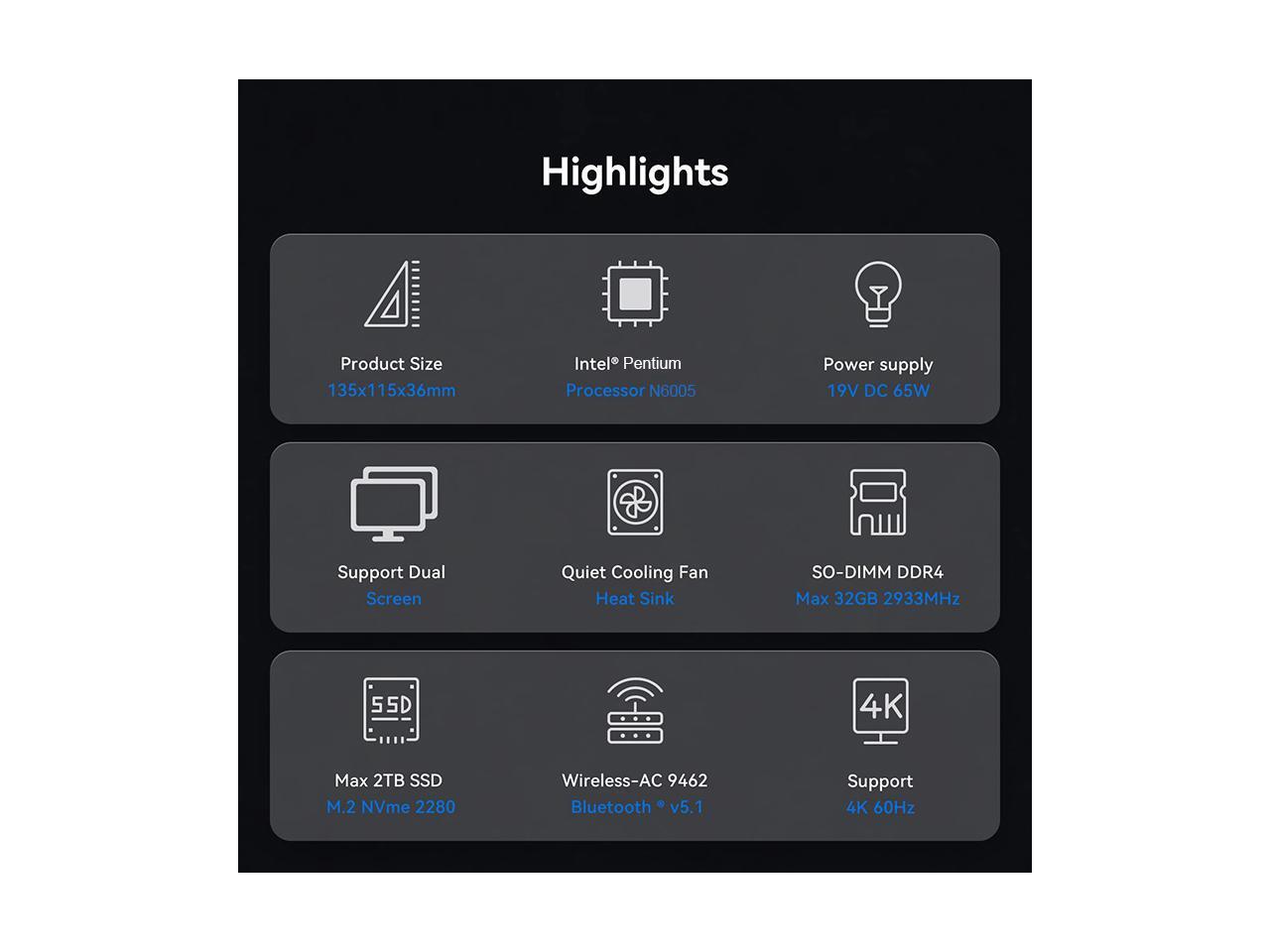 Intel Nuc 11 NUC11ATKPE Atlas Mini pc Intel Celeron N6005 15W Intel UHD