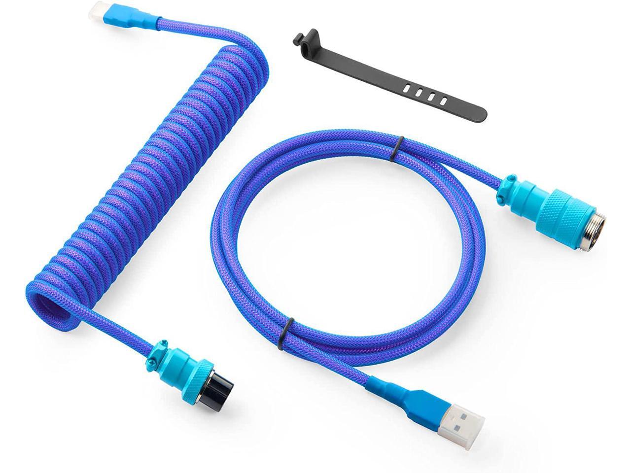 GUNMJO Pro Custom Coiled USB C Cable for Gaming Keyboard, DoubleSleeved Mechanical Keyboard