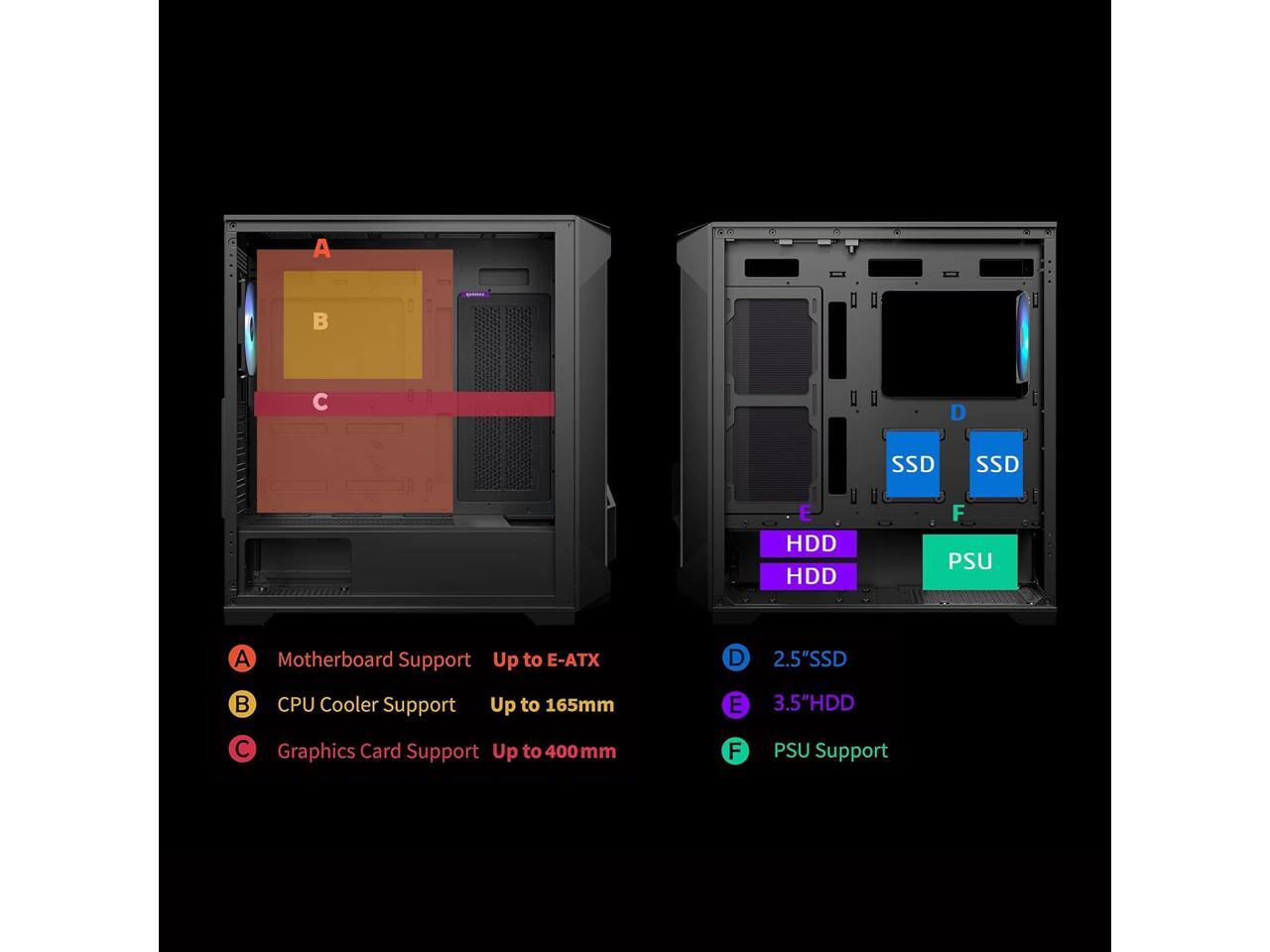 Raidmax MESHIAN X603 ATX Desktop Computer Gaming PC Case Mid Tower PC