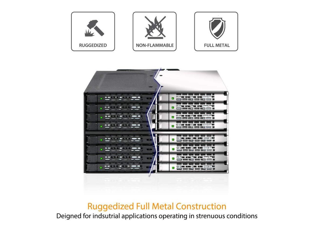 ICY DOCK Full Metal 16 x 2.5 SAS/SATA HDD/SSD Mobile Rack Enclosure for ...