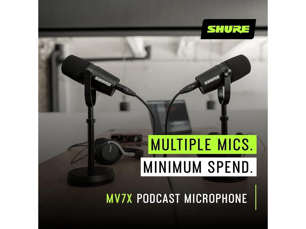 Shure MV7X XLR Podcast Microphone Pro Quality Dynamic Mic for