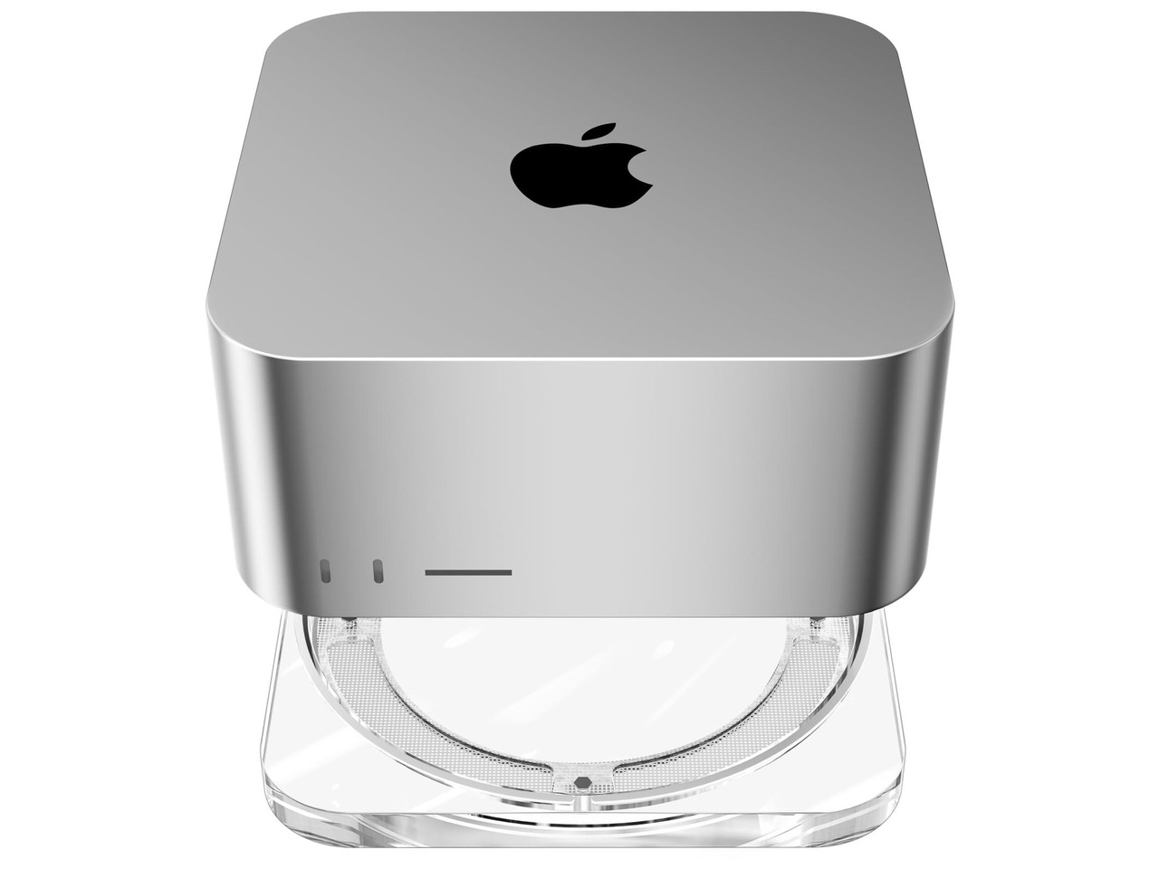 HEWYIOS Transparent Acrylic mac Studio Stand, Built in Detachable air Filter Suitable for Mac Studio M2 Max, M2 Ultra, M1 Max, M1 Ultra Accessories,Cooling Desktop Bracket Mount