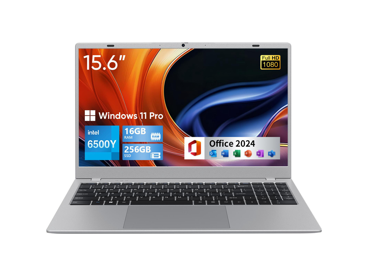 BiTECOOL 15.6-inch FHD IPS Laptop, 16GB LPDDR3 RAM 256GB SATA3 SSD, Intel Pentium Gold 6500Y (up to 3.4GHz), 4 Speakers, 2.4/5G WiFi Bluetooth 5.0, Windows 11 Lightweight Portable Notebook