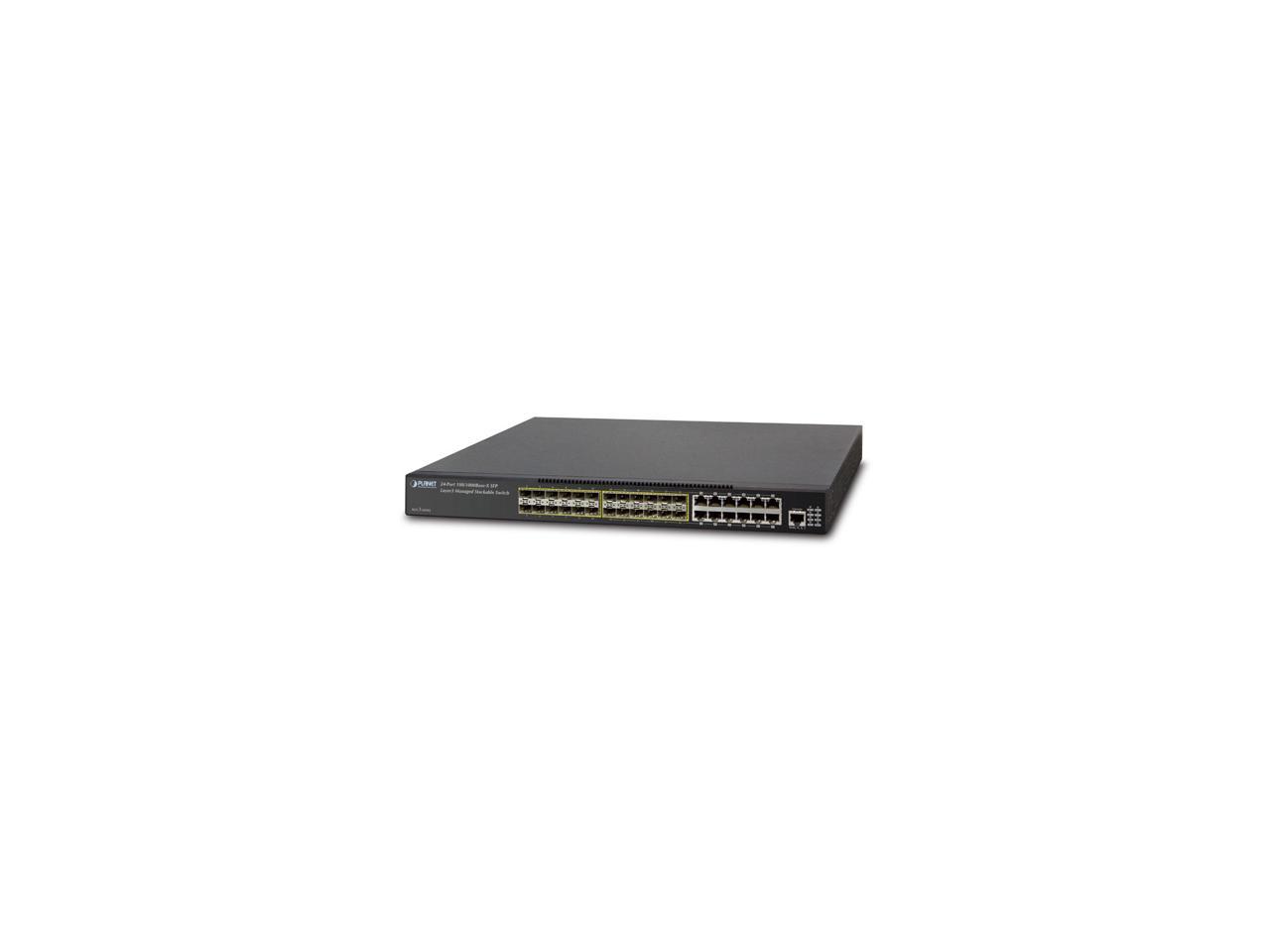 Planet XGS3-24242 24-Port 100/1000X SFP Stackable Layer 3 Managed ...