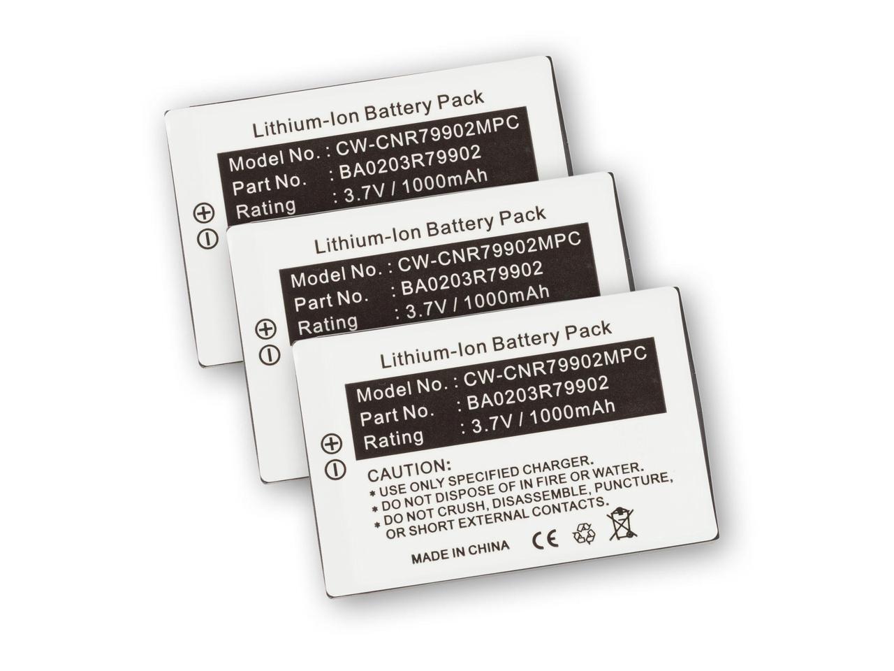 Battery 3PACK for the Creative Labs BA20203R79902 Nomad Xtra MuVo2
