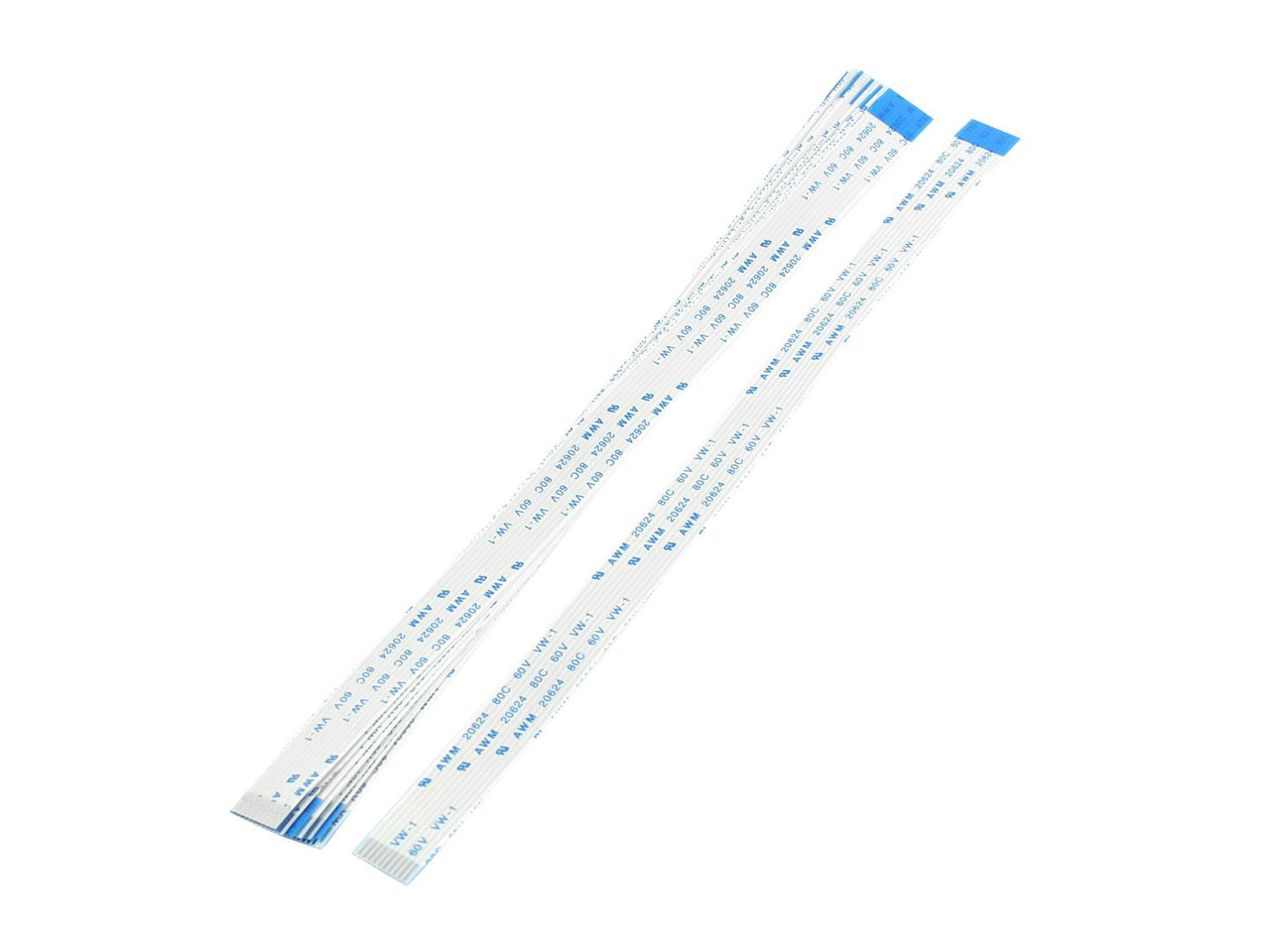 Lot De 10 Câbles Plats FFC 0.5mm Pas 24 Pin - 200mm, Uxcell, 80°C 60V VW-1, Neuf