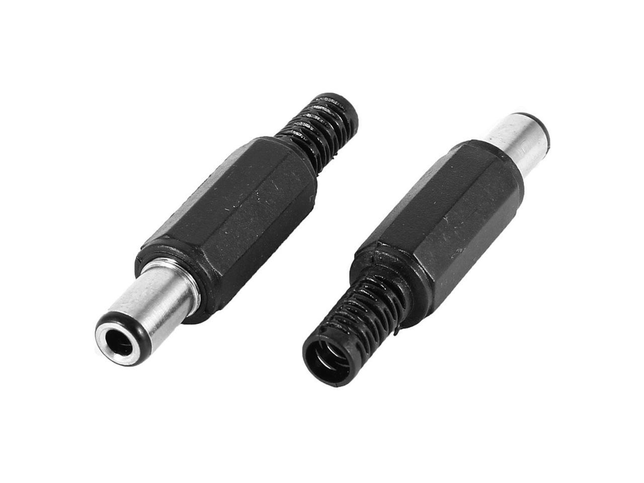 Pcs Mm X Mm Dc Power Male Plugs Barrel Connectors Black Newegg Com