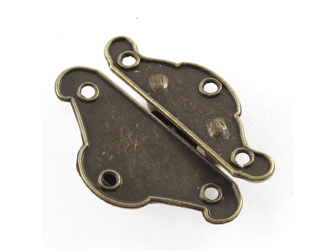 10pcs Bronze Tone 37mm x 27mm Retro Style Box Cabinet Hook Lock Lid Latch with Screws for Toolbox Jewelry Box 37mm x 27mm Necklace Box