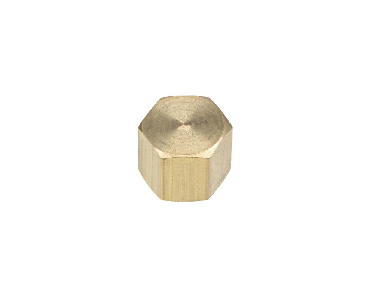 1/8 Inch Brass Cap 10pcs PT1/8 Female Pipe Fitting Hex Compression Stop ...