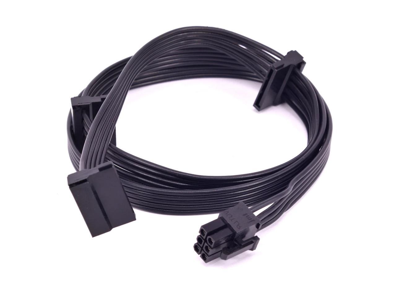 PCI-e 6Pin 1 to 3 SATA SSD Power Supply Cable GPU 6 Pin for CORSAIR