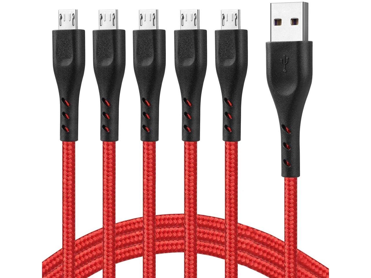 BlackBerry HTC Android Phone Fast Charger Cord with Extra Long Length for Samsung Galaxy S7 Edge/S7/S6 Edge/S6 LG G4 Note 5/4/2 Micro USB Charging Cable Motorola 4 Pack 3ft 6ft 6ft 10ft 