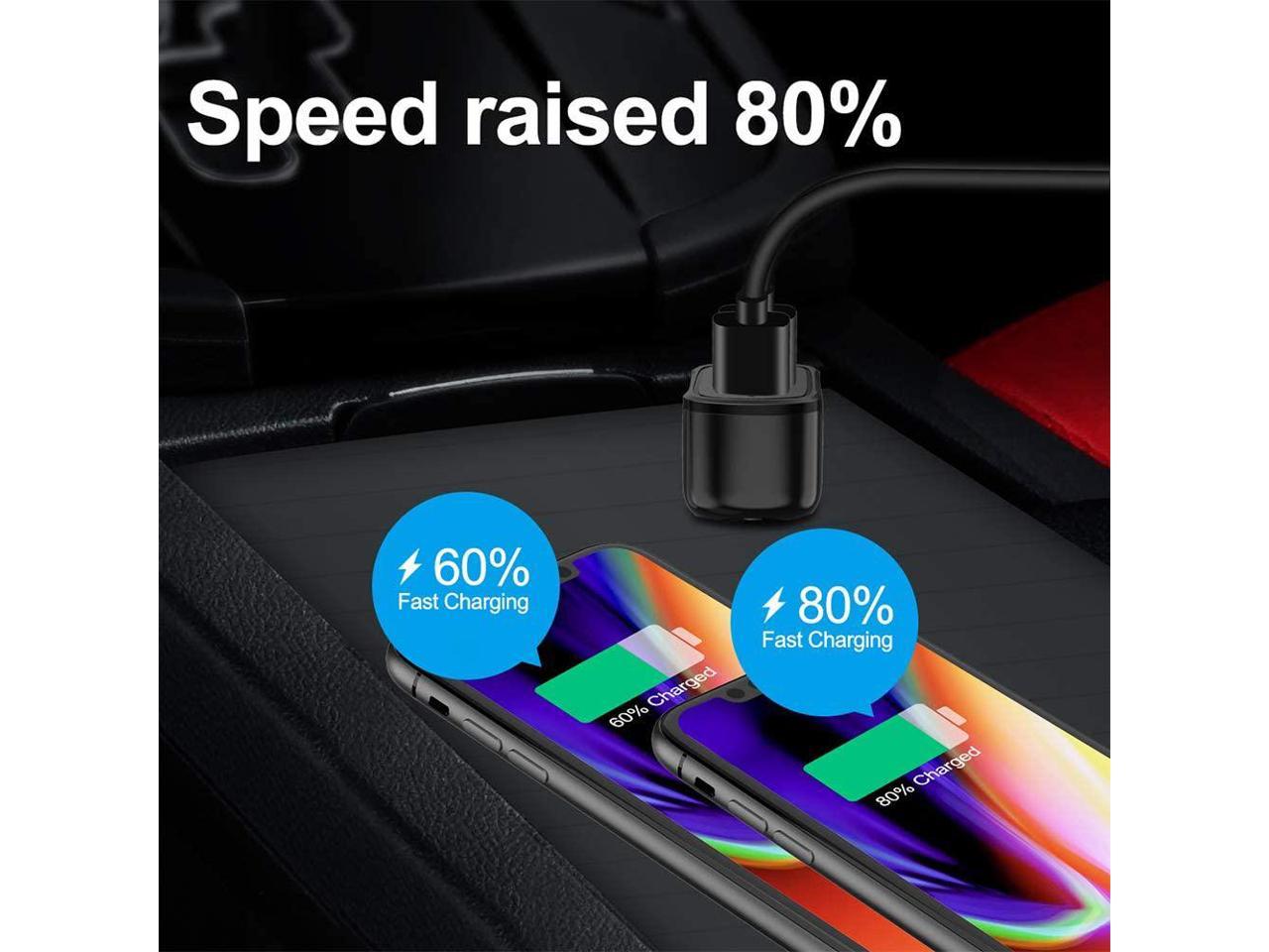 PD 20W & Dual USB-A 24W/4.8A Max /12 mini/11/11 Pro USB C Car Charger,Bralon 44W Max /XS/XR/X/8/7,Galaxy Note S10 S9 S8 S7 & More Fast Car Charger Adapter Compatible with Phone 12/12 Pro 