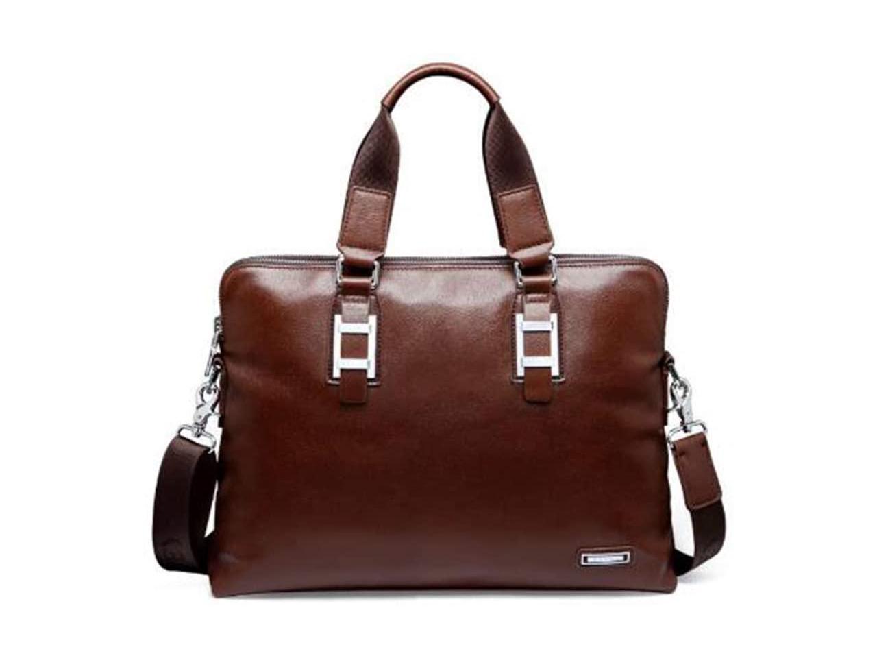 ZYSXJMY Leather Briefcase for Men Computer Bag Laptop Bag 