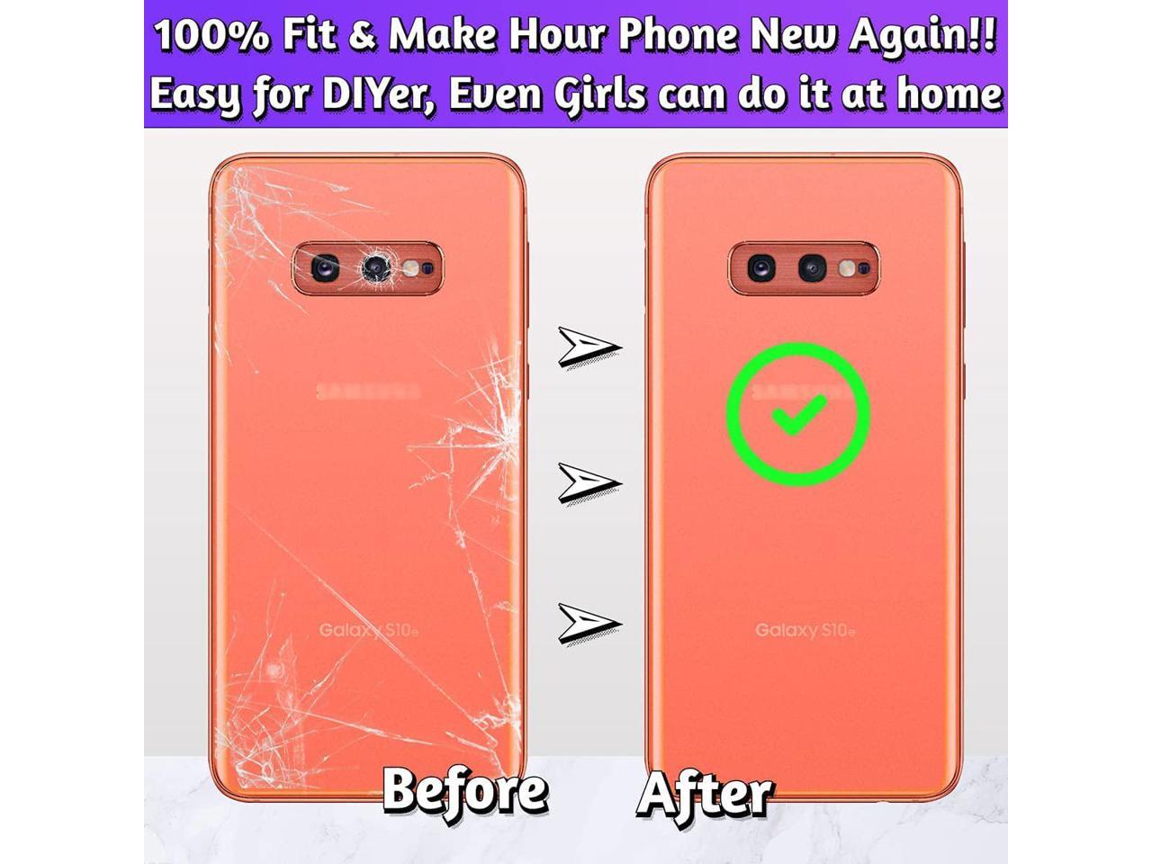 for Samsung Galaxy S10e SM-G970 Back Glass Cover with Camera Glass Lens Replacement Green Repair Manual DIY Tools Kit 