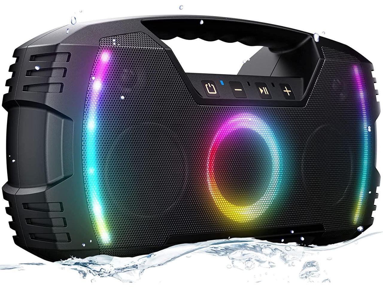 Bluetooth Speaker, 40W(60W Peak) Loud Stereo Sound, IPX5 Waterproof  Portable Speaker with Beat-Driven Lights,Booming Bass, Bluetooth 5.3  Wireless 