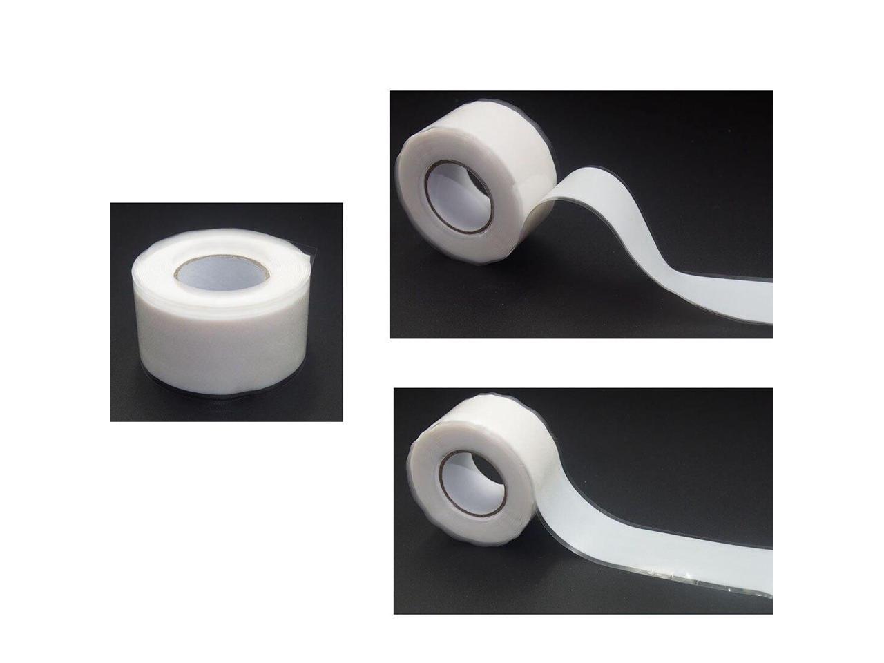 Multi-Purpose Self-Adhesive Rubber Silicone Repair Waterproof Bonding Tape Rescue Self Fusing Wire-White 0.5 25mm*3m