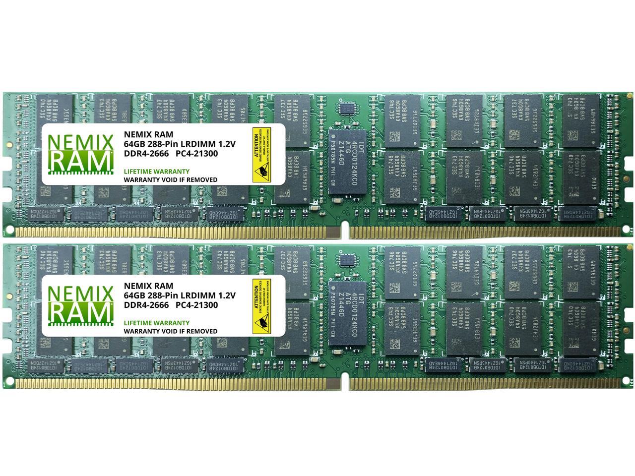 NEMIX RAM 128GB 2x64GB DDR4-2666 PC4-21300 4Rx4 ECC Load Reduced 