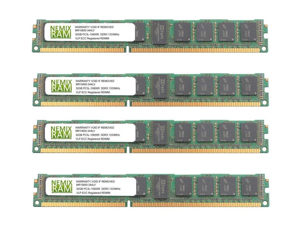 NEMIX RAM 128GB 4x32GB DDR3-1333 PC3-10600 4Rx4 1.35V VLP ECC
