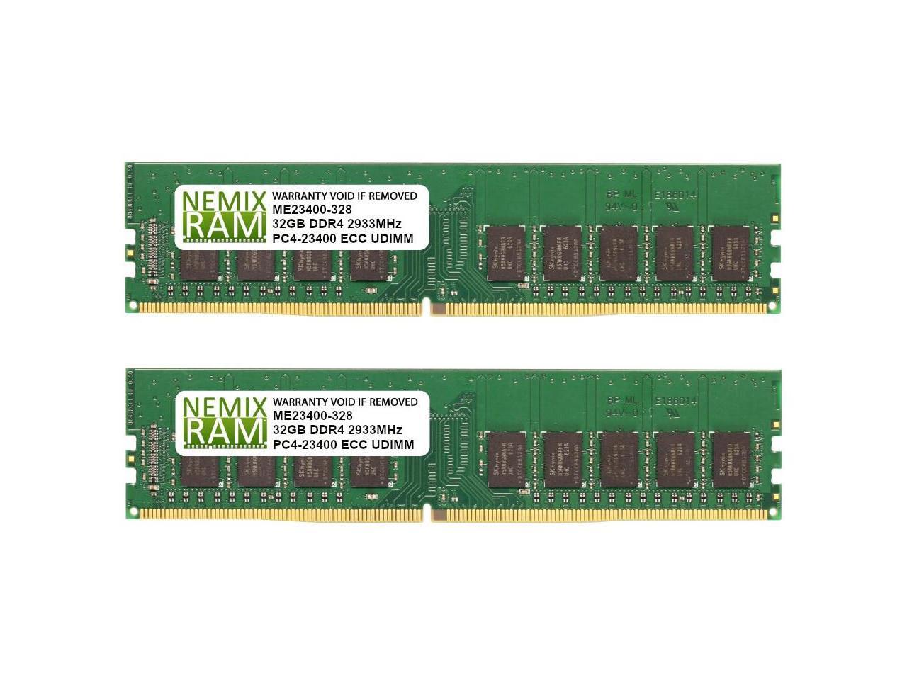 NEMIX RAM 64GB 2x32GB DDR4-2933 PC4-23400 2Rx8 ECC Unbuffered Memory