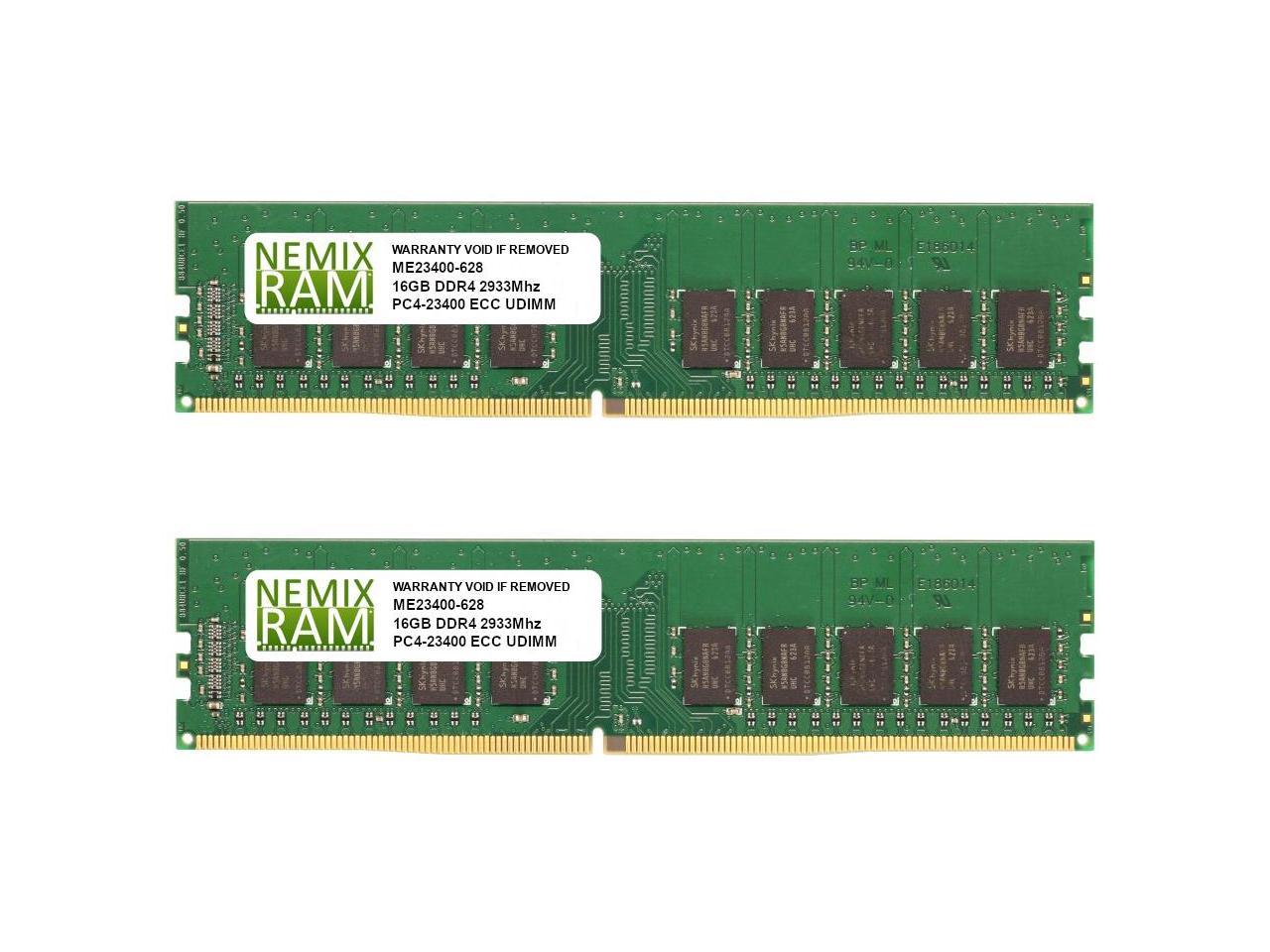 32GB Kit 2x16GB DDR4-2933 PC4-23400 ECC UDIMM 2Rx8 Memory for Server