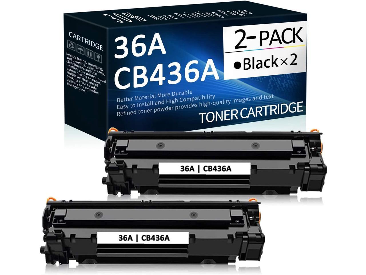 2 Pack Black 36A Toner Compatible for HP 36A CB436A Toner Cartridge Replacement to use with M1120 P1505 P150n M1522n M1523nf Printer Toner