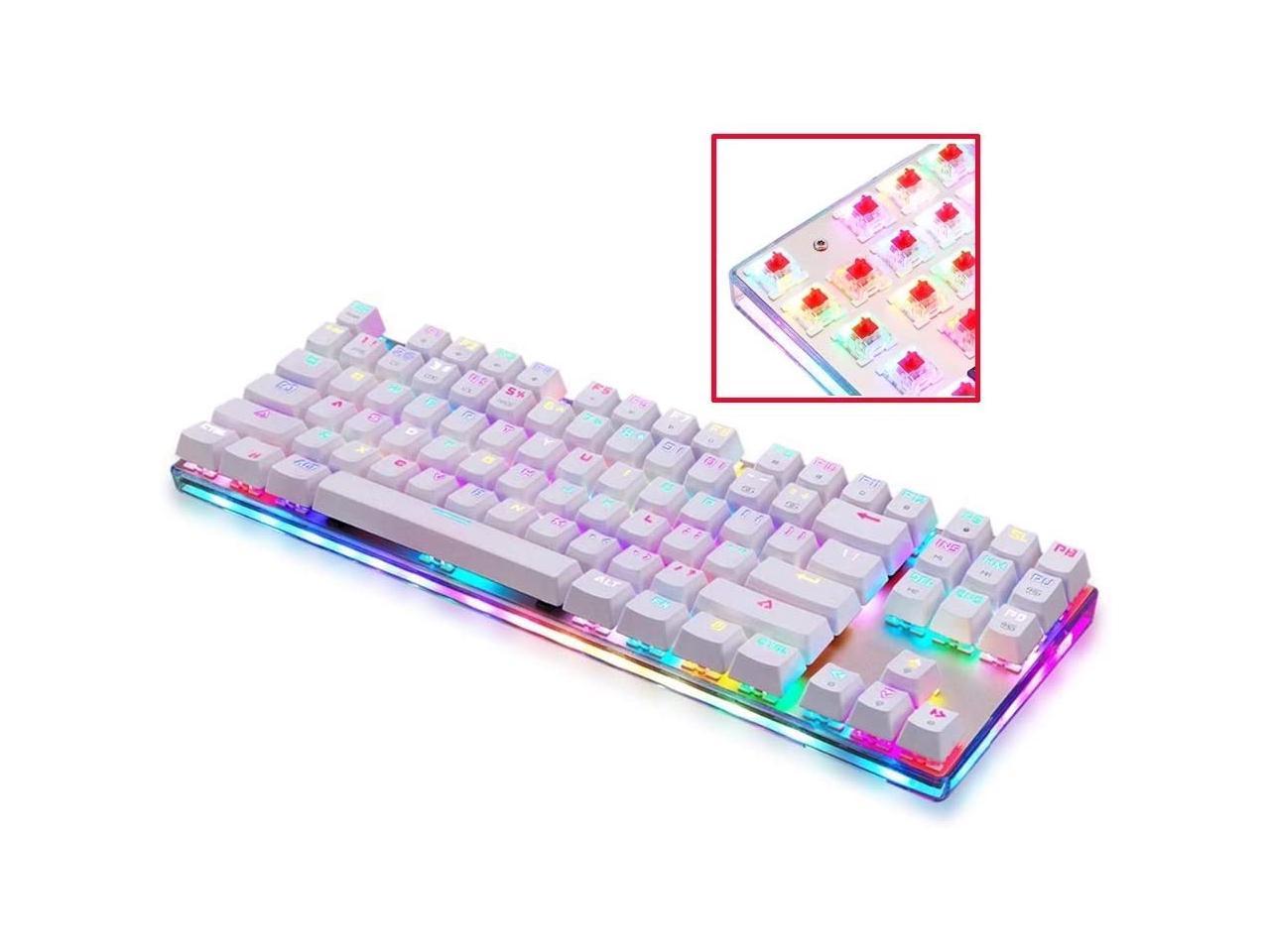 iLanyug USB Wired Skillful Plot Keyboard with RGB Backlight 87 Paint Red Switch Color : Color1 