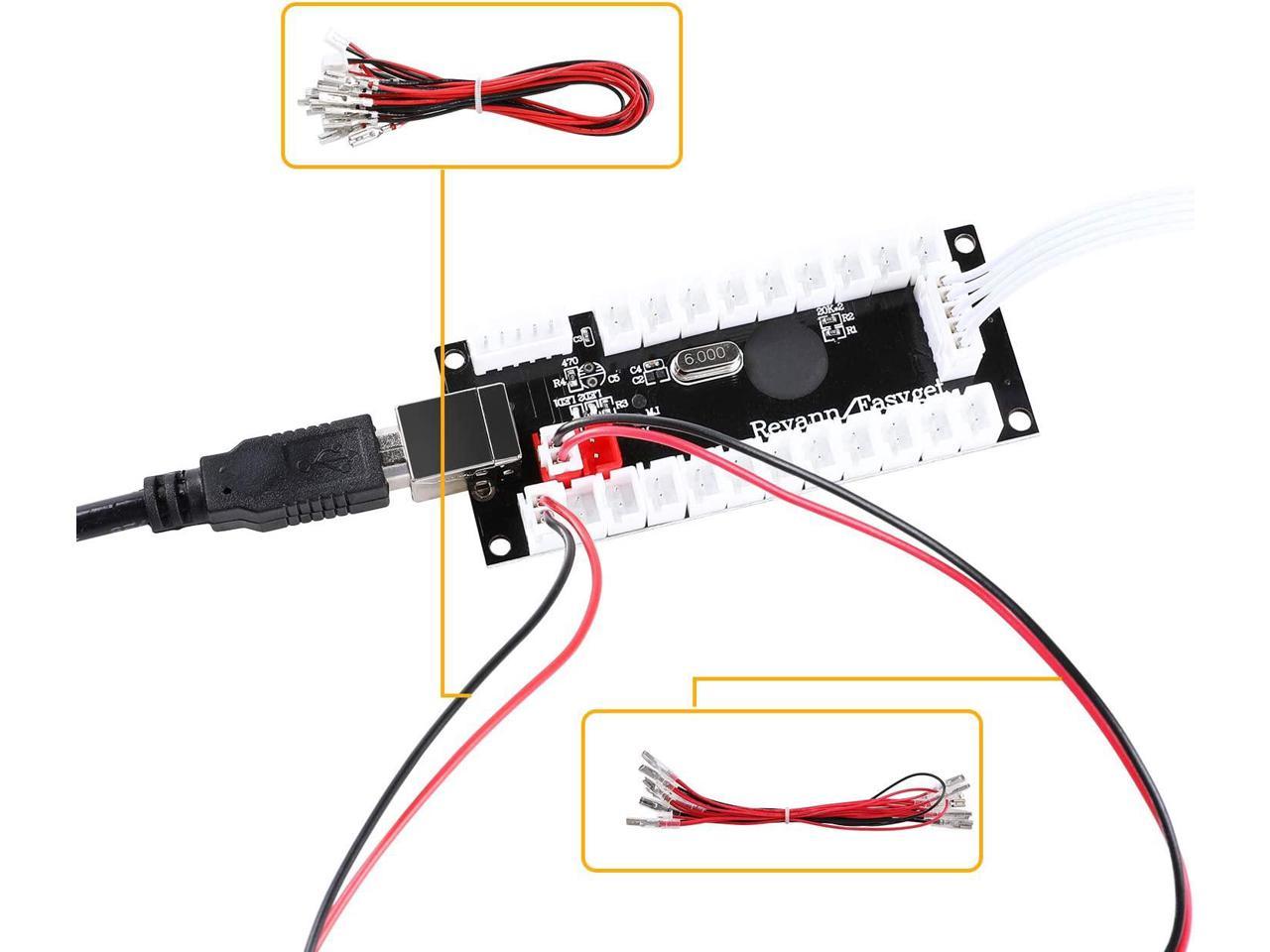 8 Way Stick Kit Hikig Arcade LED DIY Kit Zero Delay USB Encoder,10x LED Buttons 