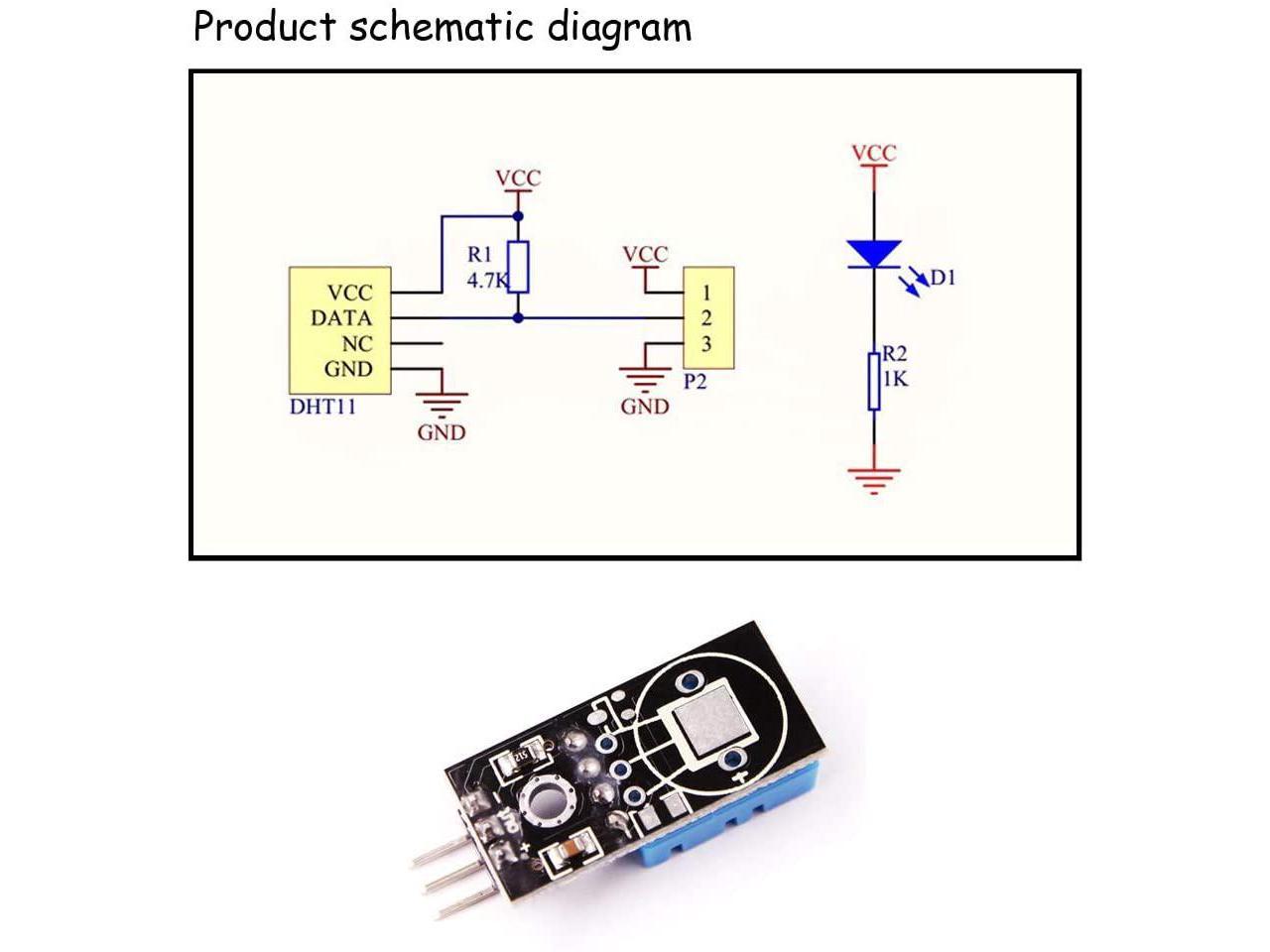 DHT11 Digital Temperature and Humidity Sensor Module for Arduino 1Pcs 3.3V-5V 
