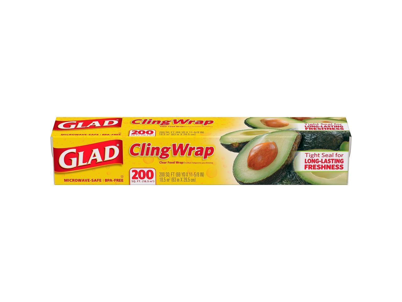 Roll 134702 00020 Ft Glad ClingWrap Plastic Food Wrap 200 Sq 