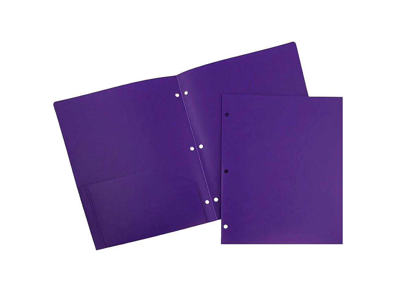 JAM Paper® 2 Pocket 3 Hole Punched Plastic Presentation School Folder ...