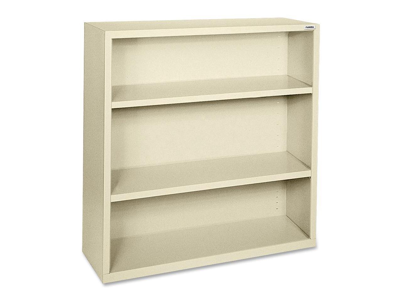 Lorell Steel Bookcase 3-Shelf 34-1/2"x13"x42" Putty 41284 - Newegg.com