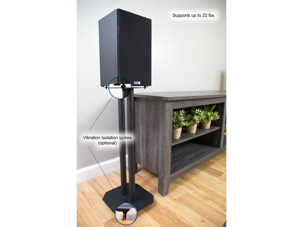 VIVO Universal 25" Steel Floor Speaker Stands for Surround Sound & Book