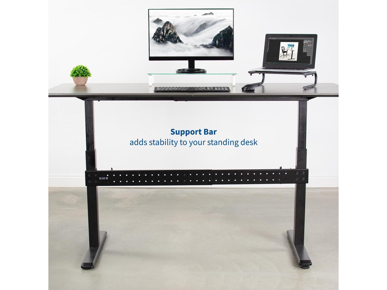 VIVO Universal Steel Clampon Desk Stabilizer Bar, 36" to 61.6" Bracket