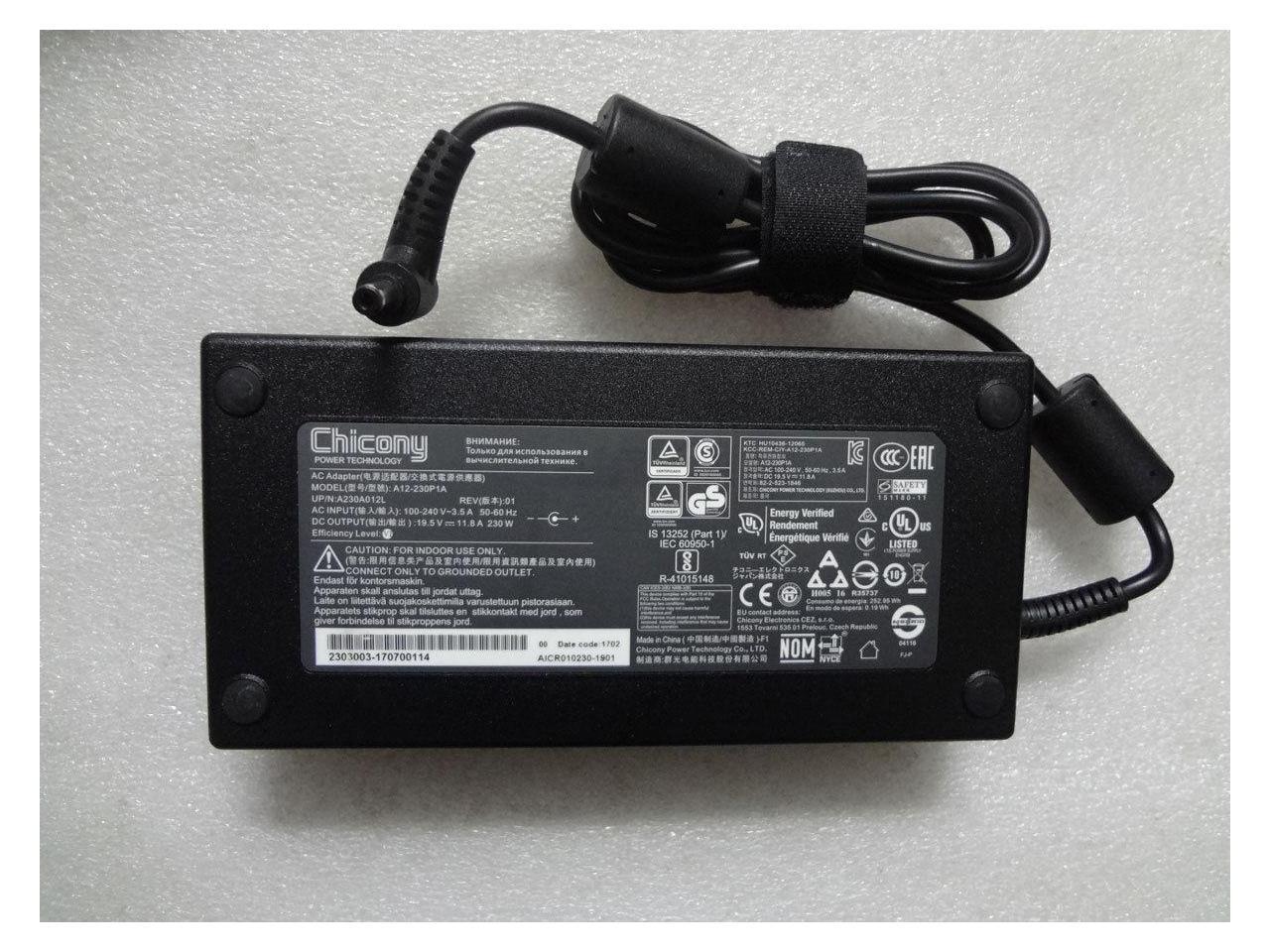 Slim Original OEM Chicony 19.5V 11.8A 230W A12-230P1A A230A012L 5.5mm*2 ...