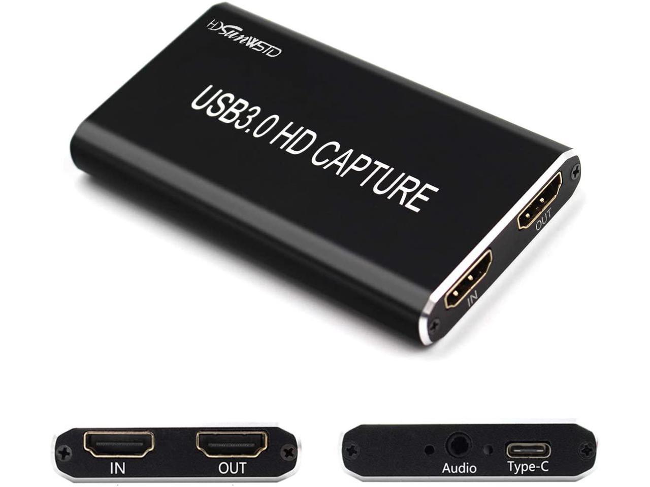 USB 3.0 HDMI Game Capture Karte 1080P 60fps Video Capture Device Card Converters Game Streaming Live Stream Broadcast für Windows Linux Os X Systeme HDMI HD Video Capture 5 Ports-Gold 